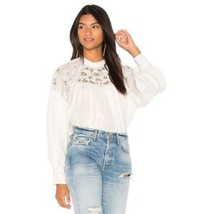 Free People Have It My Way Embroidered Top in Ivory, Size SM, Retails $148